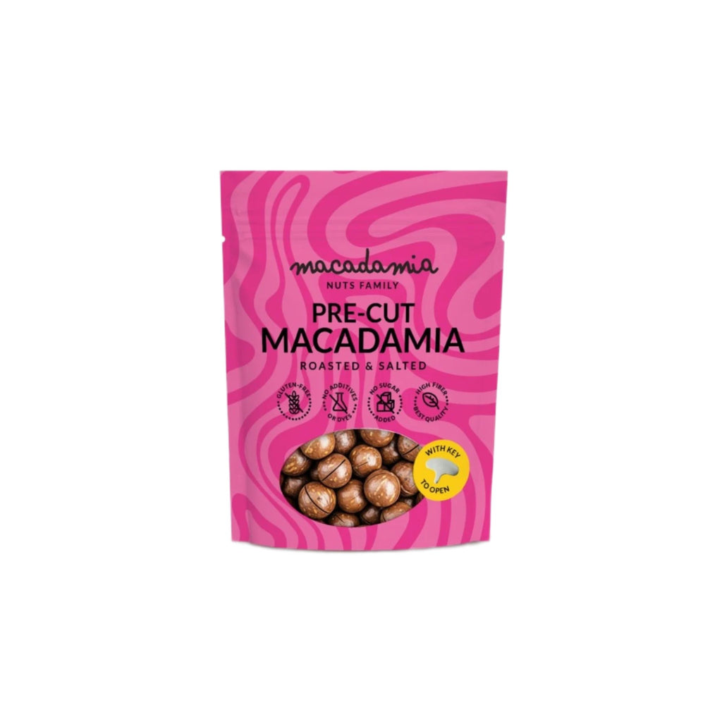 Macadamia nuts family įpjauti skrudinti sūdyti makadamijų riešutai, 150 g