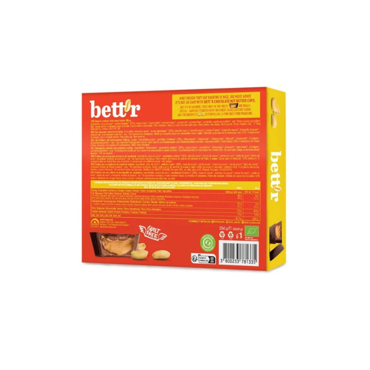 Bett'r food ekologiški žemės riešutų kremo krepšeliai, nugarėlė
