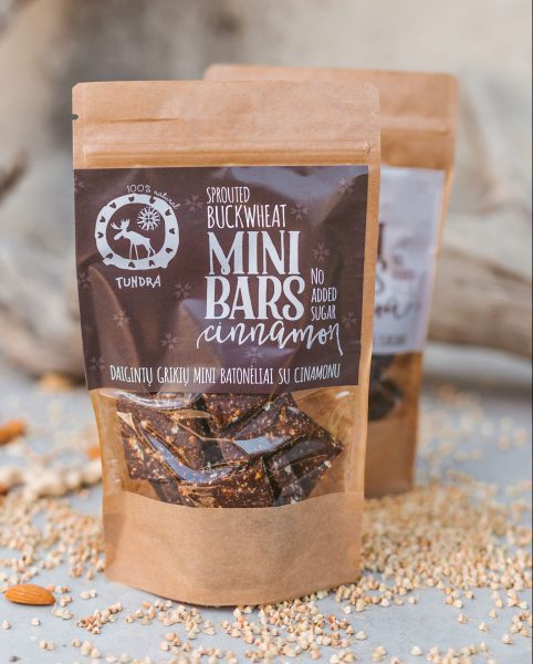 TUNDRA snack daigintų grikių mini batonėliai su cinamonu fotosesija.