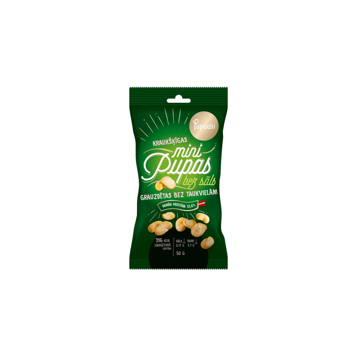 Pupuchi kepintos fava pupų puselės, 50 g